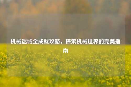 机械迷城全成就攻略，探索机械世界的完美指南