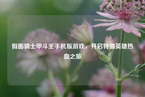 假面骑士甲斗王手机版游戏,开启特摄英雄热血之旅