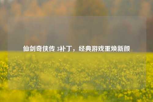 仙剑奇侠传 3补丁,经典游戏重焕新颜
